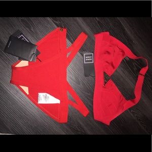 Herve Leger size small red bikini